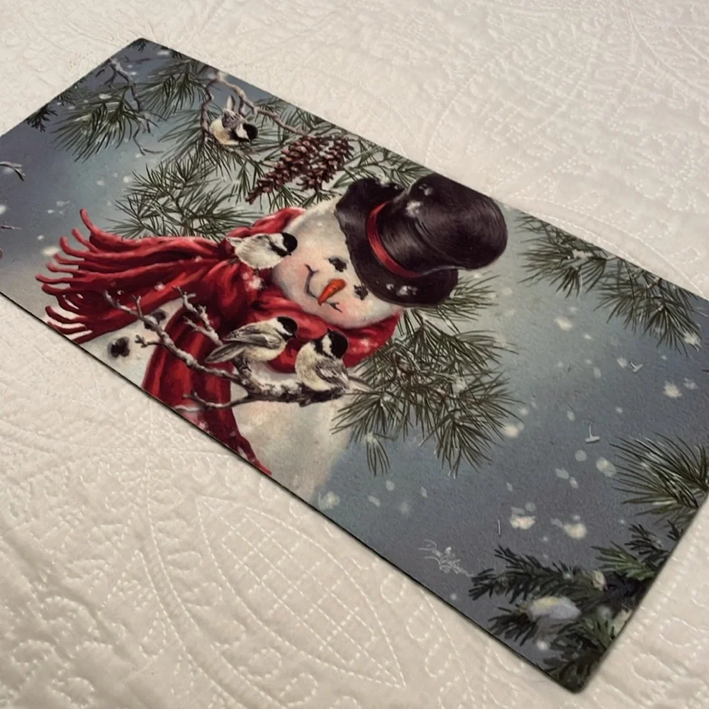 SASSAFRAS Evergreen Switch Mat Rug SNOWMAN SNUGGLES Insert Only Christmas
